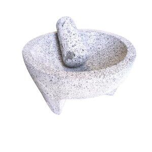 RSVP International Authentic Mexican Molcajete, 8.5" x 5" Natural Volcanic Stone